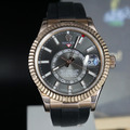 勞力士 天行者 黑面玫瑰金矽膠錶帶 Rolex Sky-Dweller 336235