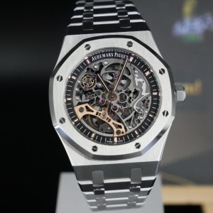 Audemars Piguet 愛彼 皇家橡樹系列 雙擺輪鏤空腕錶 15407OR.OO.1220OR.01