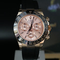 勞力士【配重版】粉面八鑽玫瑰金迪通拿矽膠錶帶 Rolex Daytona 116515-0021