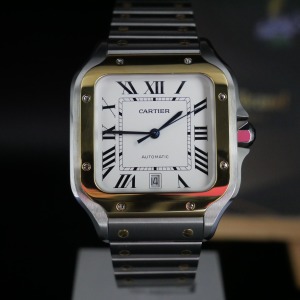 卡地亞 Cartier Santos 山度士 大型綠面精鋼 W2SA0009