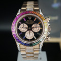勞力士【改後鑲鑽】彩虹圈黑面迪通拿 Daytona 116595RBOW