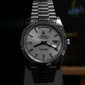 勞力士 Day-Date 星期日誌 灰面鑲鑽白金系列 40mm 228239_4
