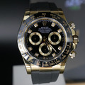 勞力士【配重版】黃金黑面鑽迪通拿矽膠錶帶 Rolex Daytona 116518LN-0046