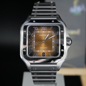 卡地亞 Cartier Santos 山度士 大型精鋼琥珀面 WSSA0064