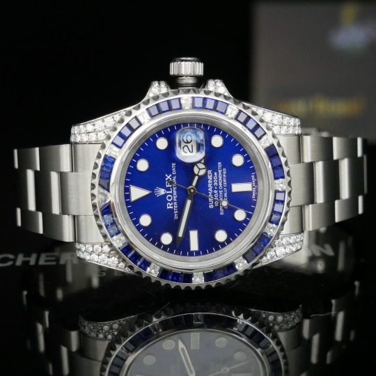 勞力士 Rolex 渣男款 滿鑲鑽寶石藍水鬼 Submariner 116659SABR_0