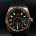勞力士 天行者 【配重版】巧克力面盤玫瑰金矽膠錶帶 Rolex Sky-Dweller 336235_4