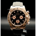 勞力士 【配重版】黑面玫瑰金迪通拿矽膠錶帶 Rolex Daytona 116515LN