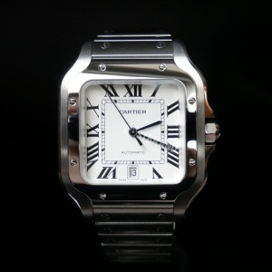 卡地亞 Cartier Santos 山度士 大型白面藍針 WSSA0018