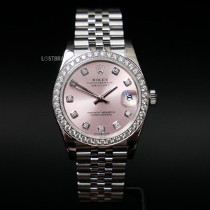 勞力士 DayJust 日誌 稚嫩粉面盤 莫桑鑲鑽 31mm 278384RBR-018