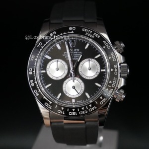勞力士【配重版】白金黑面迪通拿矽膠錶帶 Rolex Daytona 126519LN-0002