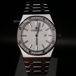 愛彼 皇家橡樹 白面鑽圈鋼錶帶 AUDEMARS PIGUET 67651ST.ZZ.1261ST.01
