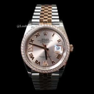 勞力士 36夕陽橘羅馬文字帶鑽圈日誌 Rolex Datejust 126281RBR-0002