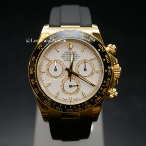 勞力士【配重版】白金面盤余文樂迪通拿矽膠錶帶 Rolex Daytona 126518LN-0002