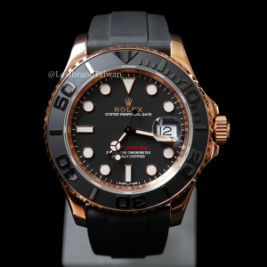 勞力士 40玫瑰金遊艇矽膠錶帶 Rolex Yacht-Master 116655