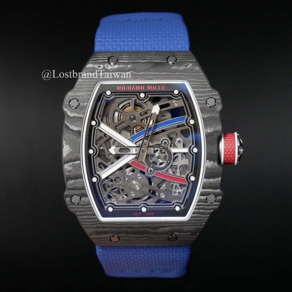 理查德．米勒 RICHARD MILLE RM67-02 經典黑框紅藍跑道超輕運動腕錶