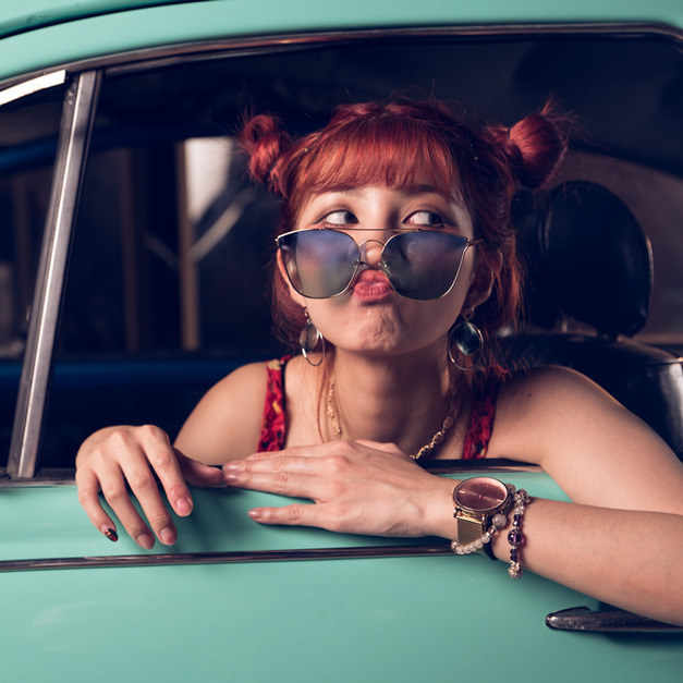 復古貓眼形造型墨鏡飛行員太陽眼鏡