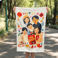 [客製] Apple歡樂插畫小毛毯