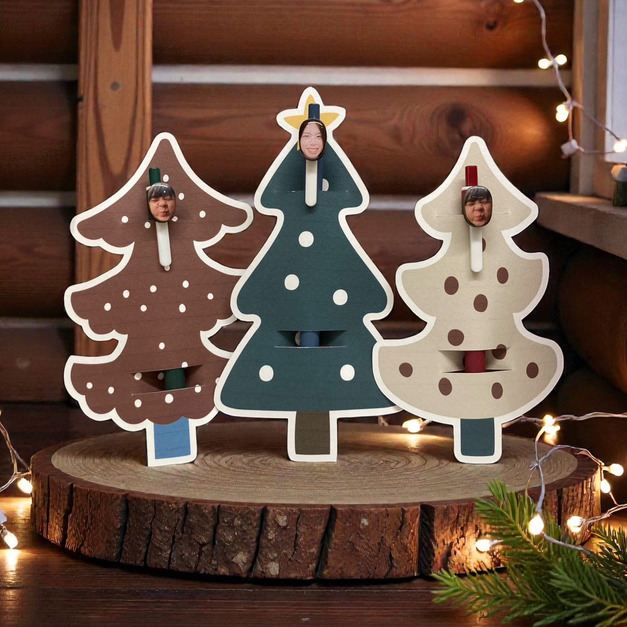 [客製] 超可愛的聖誕樹包裝 客製化大大臉 中性筆   聖誕禮盒/交換禮物