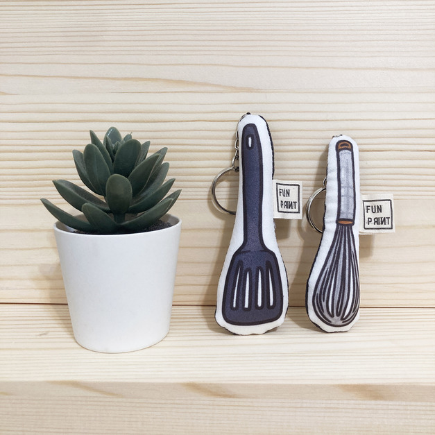 工具系列鑰匙圈：美工刀、鐵鎚、鍋鏟、打蛋器、電鑽、螺絲起子