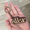 [客製] 手工原木英文鑰匙圈 姓名吊牌/ 名字吊牌 (文字客製)