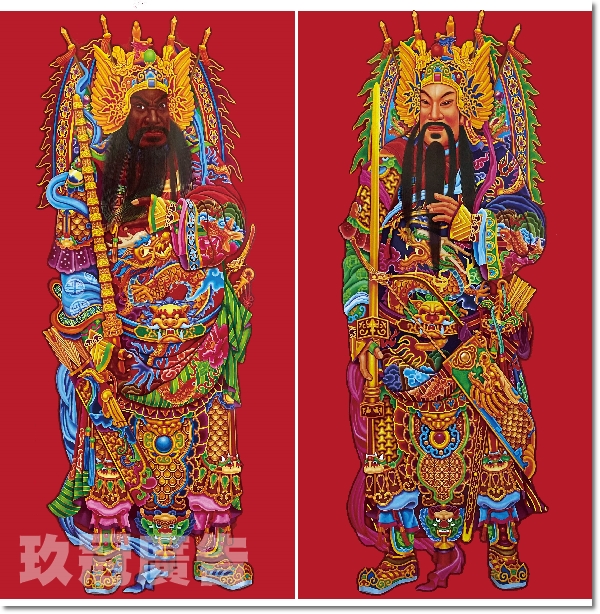 高畫質門神圖案排版製作輸出PVC施工可代客拍攝修圖尉遲恭秦叔寶神荼鬱