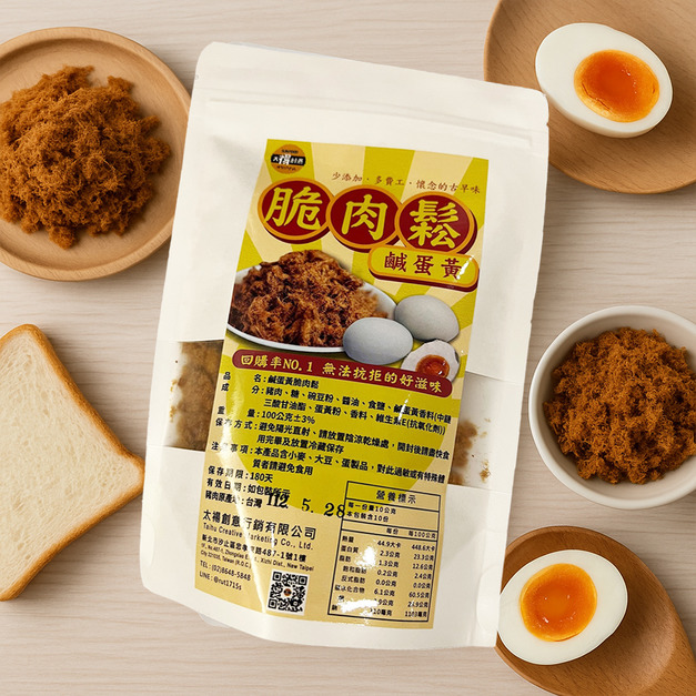 太禓食品 高等級台灣特製香酥脆肉鬆金沙鹹蛋黃(100g)