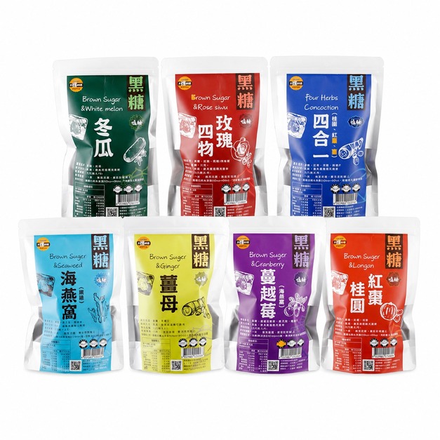 【會員等級】嗑糖超大顆純手工脈輪黑糖茶磚 七種口味任選(350g/包)3入組