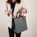 防刮荔枝紋牛皮手提包 電腦包 業務包 女包 - 黑/棕/大象灰/杏仁綠(Z12)_7