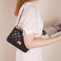 真皮金球系列菱格紋小香包 WOC 側肩包 肩背包 女包 - 黑/白_6