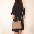 真皮編織手提包 側肩包 斜背包 - 奶茶/棕/黑/米白/鵝黃_4