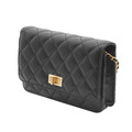 真皮金球系列菱格紋小香包 WOC 側肩包 肩背包 - 黑