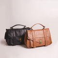 山羊皮郵差包 手提包 側肩包 斜背包 - 灰/黑/焦糖棕