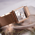GUESS │ 經典方形造型水鑽女錶 - 玫瑰金-W0826L3_6