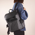 棋盤格大容量雙肩後背包 筆電包 大包 男包_7