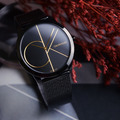 Calvin Klein CK手錶 minimal系列 - 黑面大LOGO米蘭錶帶 K3M214X1_4