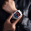 APPLE WATCH 蘋果手錶保護殼 | 超輕量碳纖維殼/矽膠帶款- 白_6