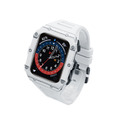 APPLE WATCH 蘋果手錶保護殼 | 超輕量碳纖維殼/矽膠帶款- 白_1