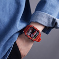 APPLE WATCH 蘋果手錶保護殼 | 超輕量碳纖維殼/矽膠帶款 - 紅_5