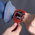 APPLE WATCH 蘋果手錶保護殼 | 超輕量碳纖維殼/矽膠帶款 - 紅_6