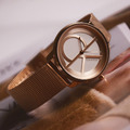 Calvin Klein CK手錶 白色錶面經典大CK logo 低調氣質 玫瑰金色米蘭錶帶 25200035_7