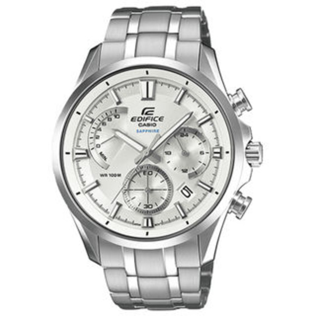 CASIO EDIFICE系列 日製三眼計時 不銹鋼錶 EFB-550D-7AVUDR
