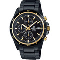CASIO EDIFICE系列 經典黑金 三眼黑鋼極速賽車運動手錶 EFR-526BK-1A9VUDF