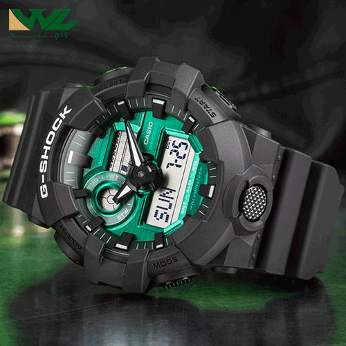 CASIO G-SHOCK 指針數位多功能運動錶潮流錶,午夜綠 GA-700MG-1ADR_5