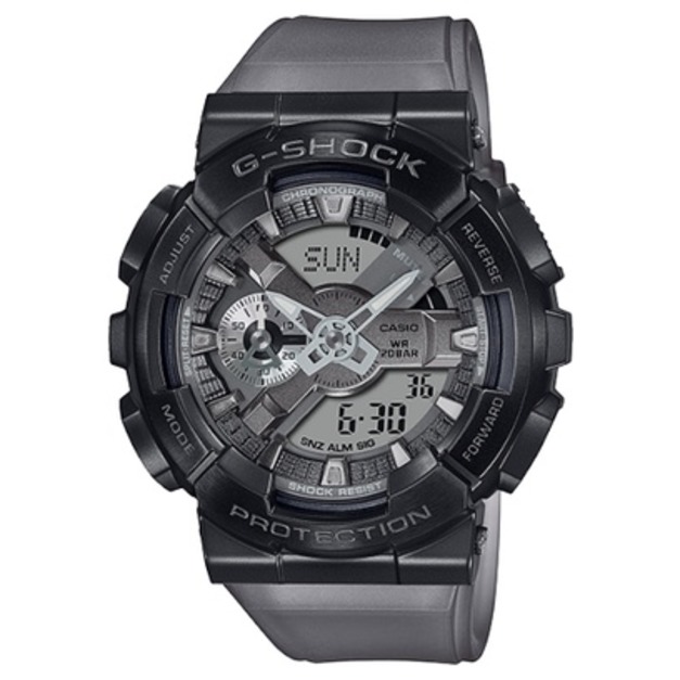 CASIO G-SHOCK 金屬質感 運動潮流錶 霧灰透明 GM-110MF-1A