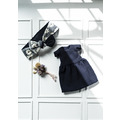 Daisy Blooming on Plain Navy Double Layers Dress Set