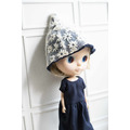 Double Side Wearable Elfin Hat / Daisy Blooming in Navy Sea_5