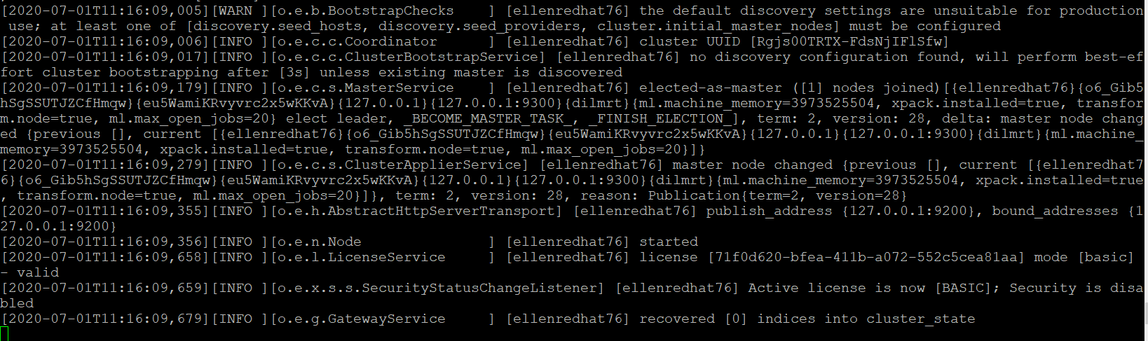 ElasticSearch啟動畫面