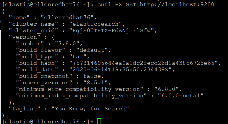 驗證ElastickSearch是否正常