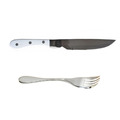 KNORK頂級牛排刀叉二件組-白柄 頂級316不鏽鋼18-10
