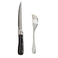 KNORK諾克頂級牛排刀叉二件組-黑柄 頂級316不鏽鋼 18-10
